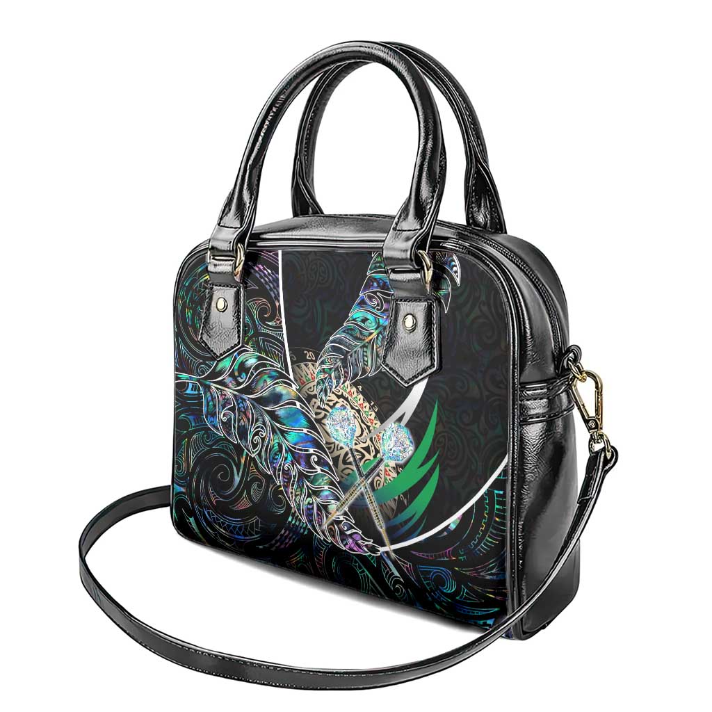 New Zealand Darts Shoulder Handbag NZ Paua Shell Maori Fern DT02 - Polynesian Pride