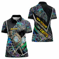 Personalised New Zealand Darts Women Polo Shirt NZ Paua Shell Maori Fern DT02 - Polynesian Pride