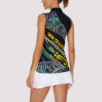 Personalised New Zealand Darts Women Sleeveless Polo Shirt NZ Paua Shell Maori Fern DT02 - Polynesian Pride