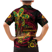 Custom Vanuatu 45th Independence Anniversary Family Matching Mermaid Dress and Hawaiian Shirt Flower Melanesian Namele Turtle DT02 - Polynesian Pride