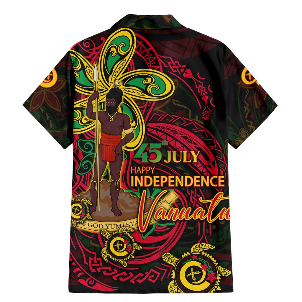 Custom Vanuatu 45th Independence Anniversary Family Matching Mermaid Dress and Hawaiian Shirt Flower Melanesian Namele Turtle DT02 - Polynesian Pride