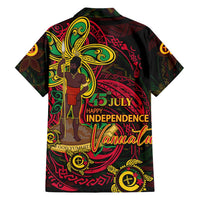 Custom Vanuatu 45th Independence Anniversary Family Matching Short Sleeve Bodycon Dress and Hawaiian Shirt Flower Melanesian Namele Turtle DT02 - Polynesian Pride