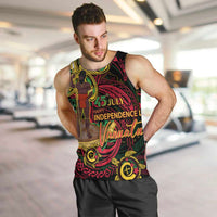 Custom Vanuatu 45th Independence Anniversary Men Tank Top Flower Melanesian Namele Turtle - Polynesian Pride