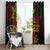 Vanuatu 45th Independence Anniversary Window Curtain Flower Melanesian Namele Turtle - Polynesian Pride