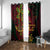 Vanuatu 45th Independence Anniversary Window Curtain Flower Melanesian Namele Turtle - Polynesian Pride