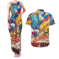 Custom The Philippines 126th Independence Anniversary Couples Matching Tank Maxi Dress and Hawaiian Shirt Art Style DT02 Art - Polynesian Pride