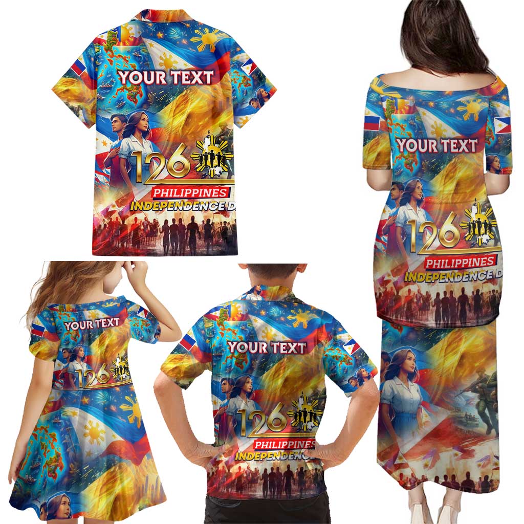 Custom The Philippines 126th Independence Anniversary Family Matching Puletasi and Hawaiian Shirt Art Style DT02 - Polynesian Pride