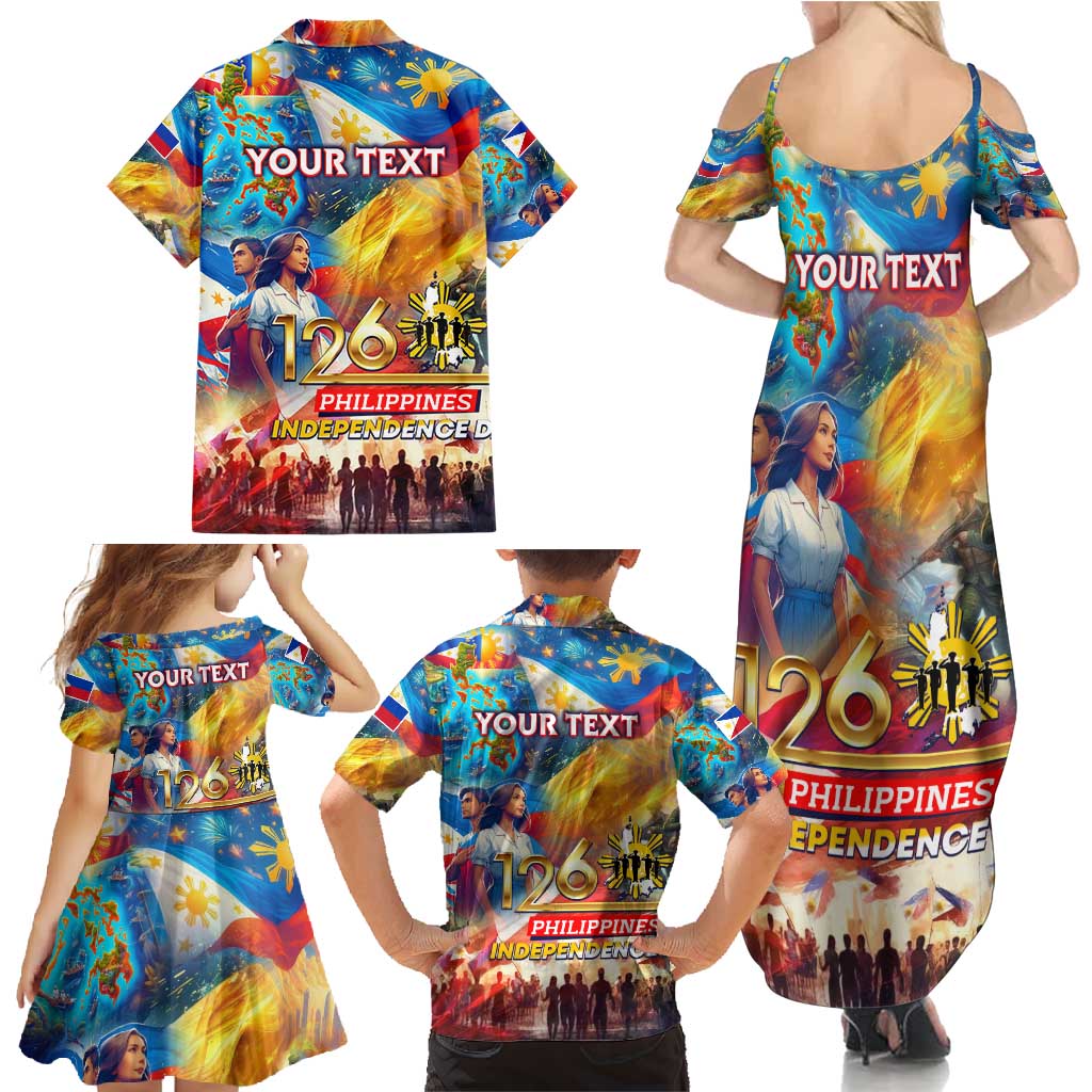 Custom The Philippines 126th Independence Anniversary Family Matching Summer Maxi Dress and Hawaiian Shirt Art Style DT02 - Polynesian Pride