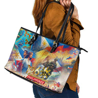 The Philippines 126th Independence Anniversary Leather Tote Bag Art Style - Polynesian Pride