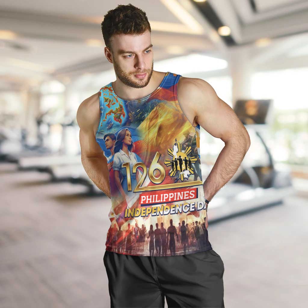 Custom The Philippines 126th Independence Anniversary Men Tank Top Art Style DT02 Art - Polynesian Pride