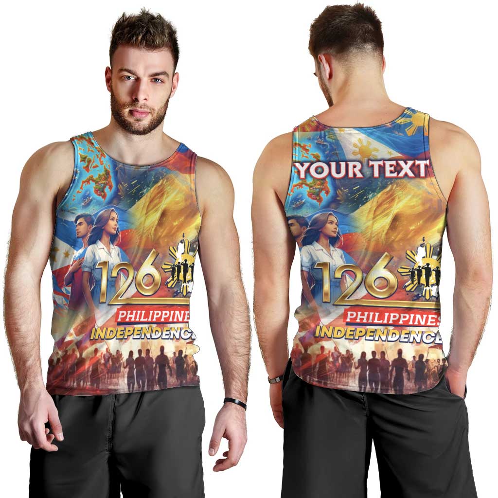Custom The Philippines 126th Independence Anniversary Men Tank Top Art Style DT02 - Polynesian Pride