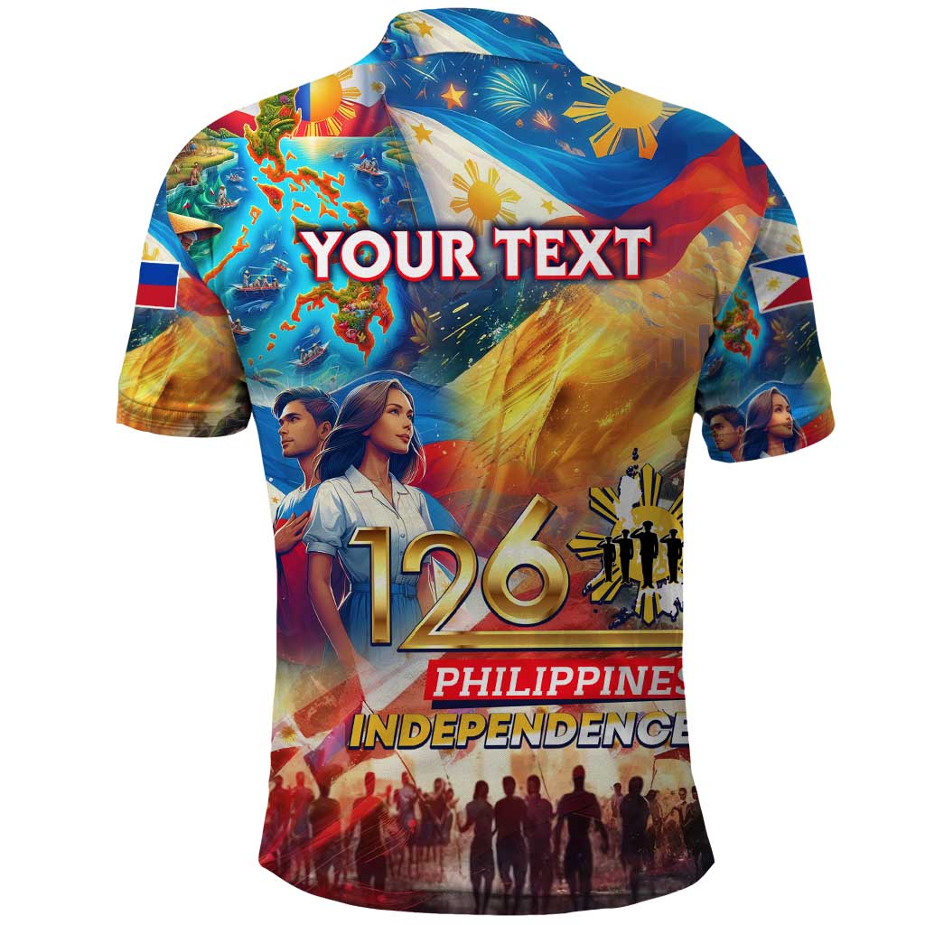 Custom The Philippines 126th Independence Anniversary Polo Shirt Art Style - Polynesian Pride