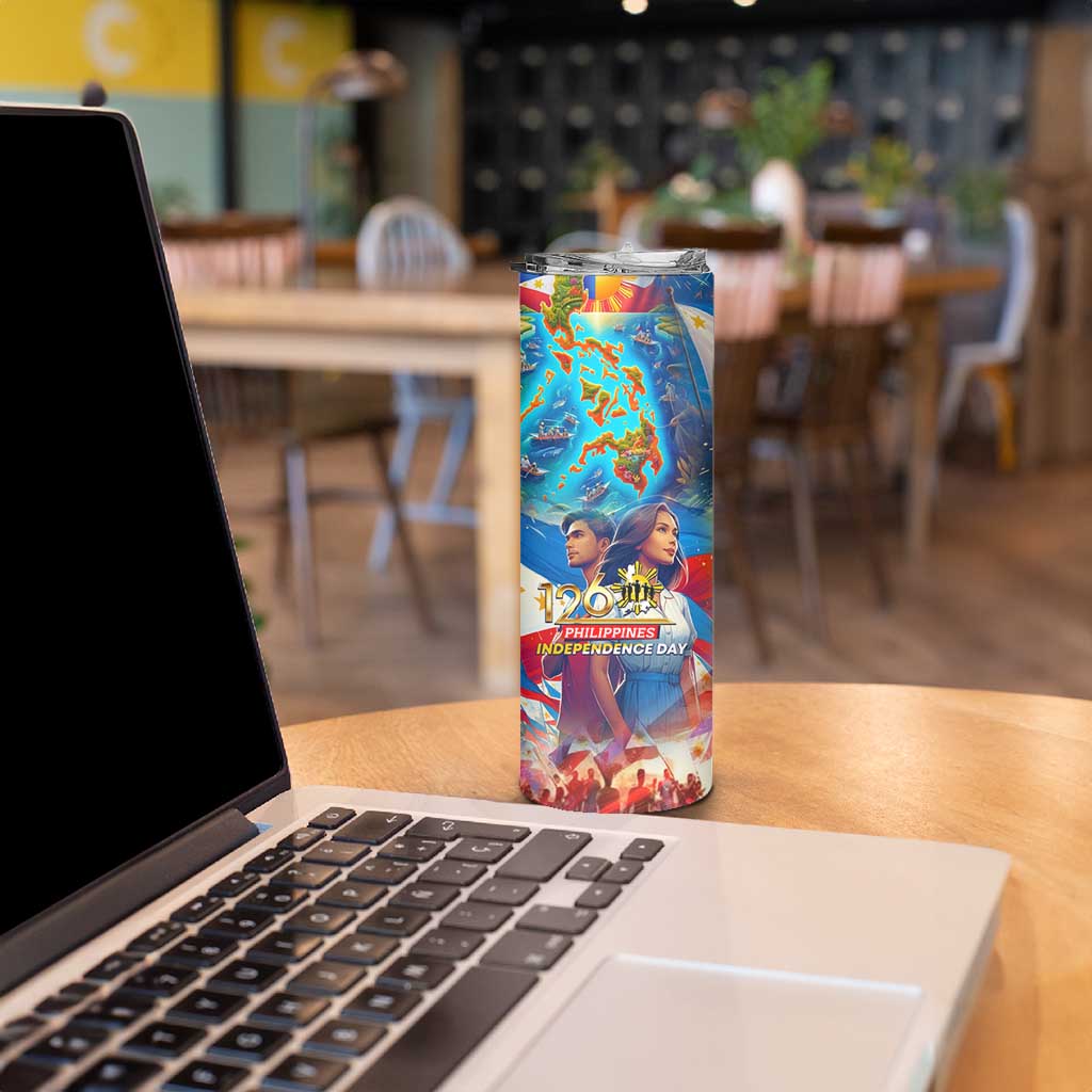 The Philippines 126th Independence Anniversary Skinny Tumbler Art Style - Polynesian Pride