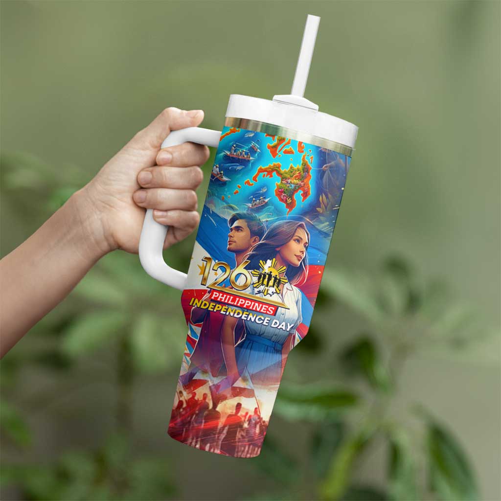 The Philippines 126th Independence Anniversary Tumbler With Handle Art Style DT02 - Polynesian Pride