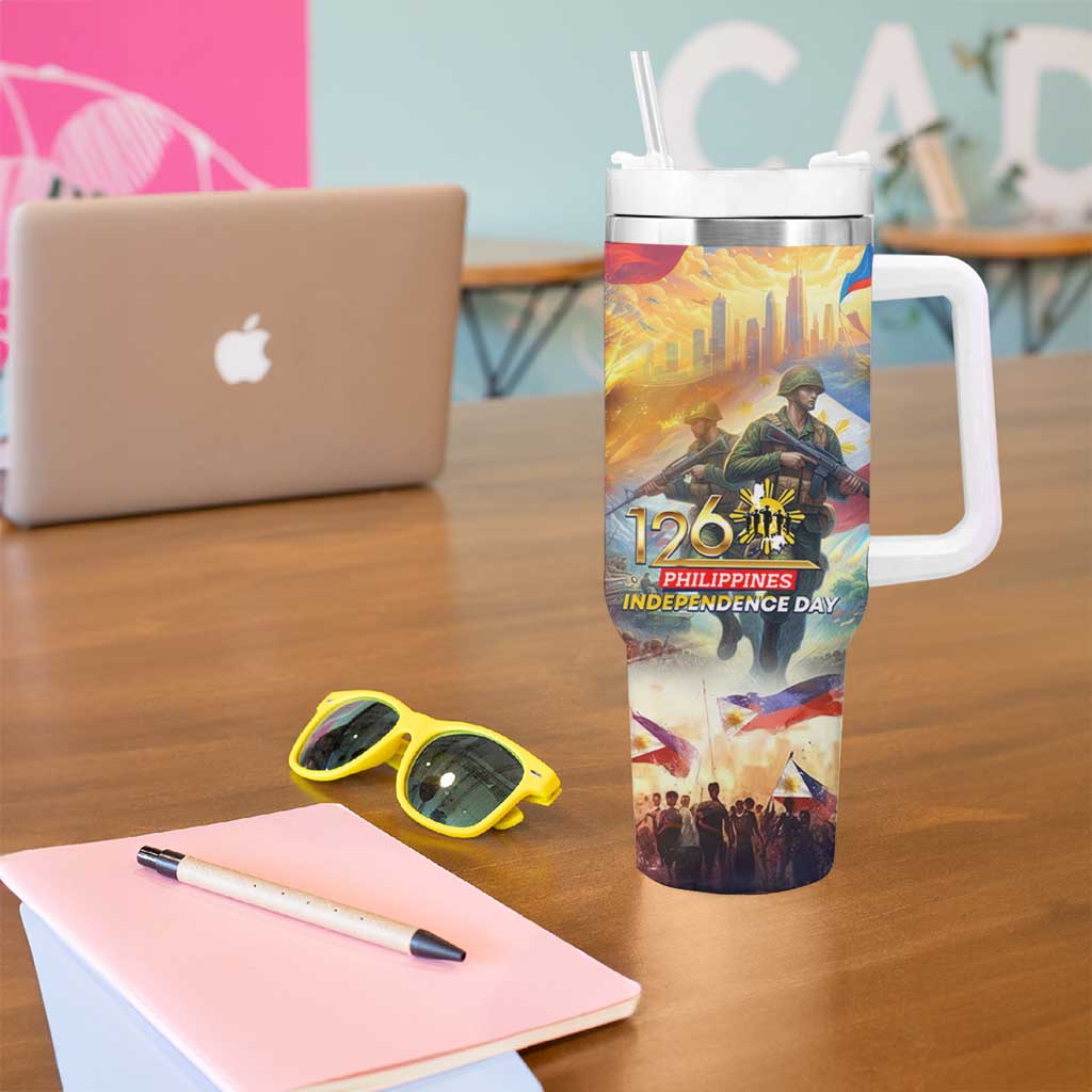 The Philippines 126th Independence Anniversary Tumbler With Handle Art Style DT02 - Polynesian Pride
