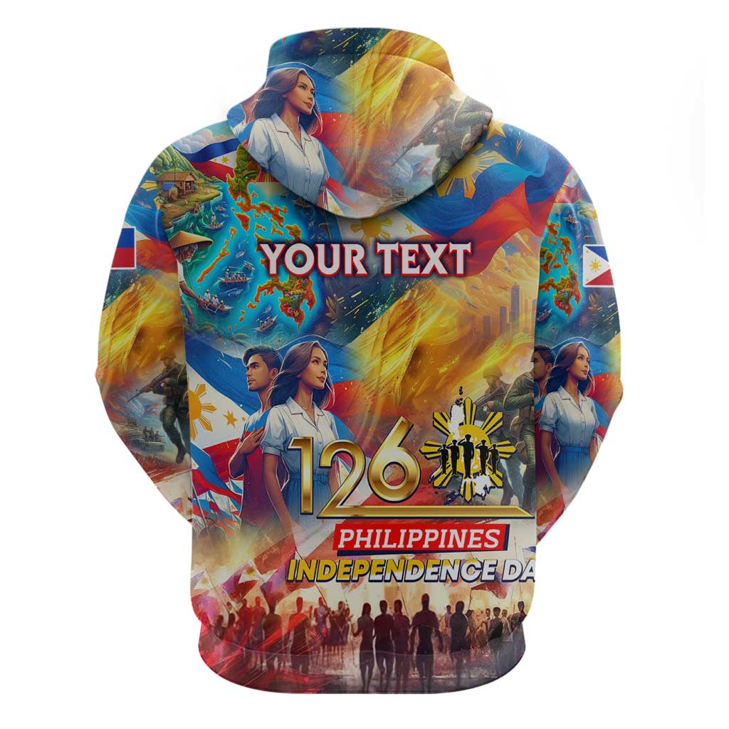 Custom The Philippines 126th Independence Anniversary Zip Hoodie Art Style DT02 - Polynesian Pride
