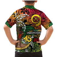 Personalized Vanuatu 45th Independence Anniversary Family Matching Mermaid Dress and Hawaiian Shirt Melanesian Pattern Reggae DT02 - Polynesian Pride