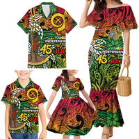 Personalized Vanuatu 45th Independence Anniversary Family Matching Mermaid Dress and Hawaiian Shirt Melanesian Pattern Reggae DT02 - Polynesian Pride