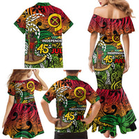 Personalized Vanuatu 45th Independence Anniversary Family Matching Mermaid Dress and Hawaiian Shirt Melanesian Pattern Reggae DT02 - Polynesian Pride