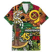 Personalized Vanuatu 45th Independence Anniversary Family Matching Mermaid Dress and Hawaiian Shirt Melanesian Pattern Reggae DT02 Dad's Shirt - Short Sleeve Art - Polynesian Pride