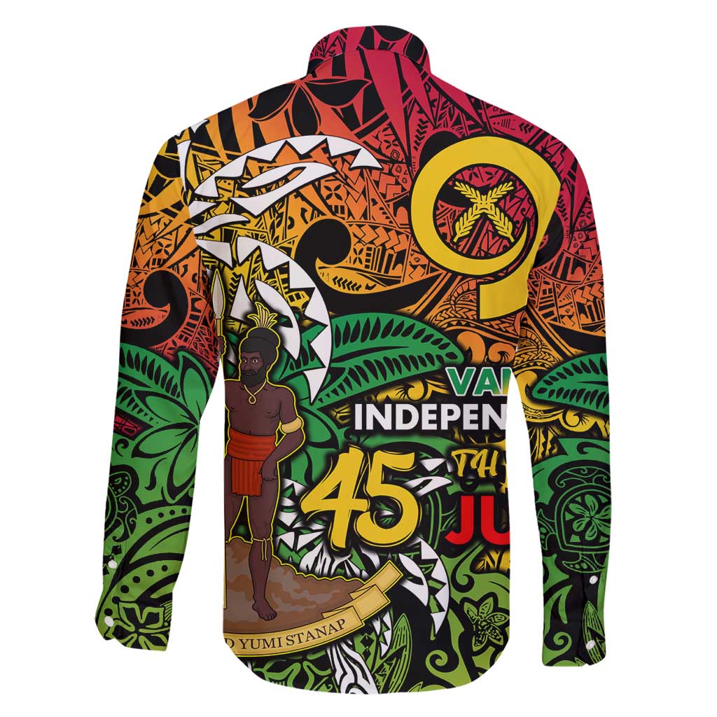 Personalized Vanuatu 45th Independence Anniversary Family Matching Short Sleeve Bodycon Dress and Hawaiian Shirt Melanesian Pattern Reggae DT02 - Polynesian Pride