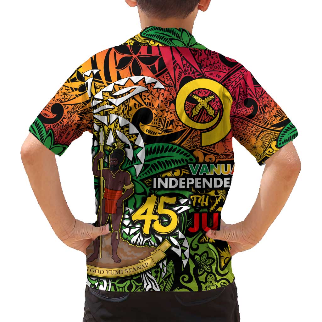 Personalized Vanuatu 45th Independence Anniversary Family Matching Tank Maxi Dress and Hawaiian Shirt Melanesian Pattern Reggae DT02 - Polynesian Pride