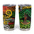 Vanuatu 45th Independence Anniversary Tumbler Cup Melanesian Pattern Reggae - Polynesian Pride