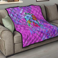 Dolphin Polynesia Quilt Hibiscus Tropical Wave - Purple Vibes
