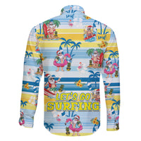 Surfing Christmas Family Matching Short Sleeve Bodycon Dress and Hawaiian Shirt Tropical Santa Let's Go Surfing DT02 - Polynesian Pride