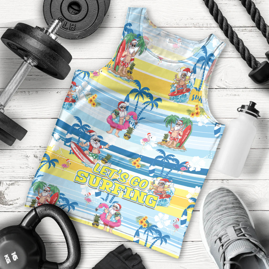 Surfing Christmas Men Tank Top Tropical Santa Let's Go Surfing DT02 - Polynesian Pride