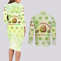 Kiwi Cannibalism Couples Matching Long Sleeve Bodycon Dress and Long Sleeve Button Shirt New Zealand Kiwi Cute Bird Funny DT02 - Polynesian Pride