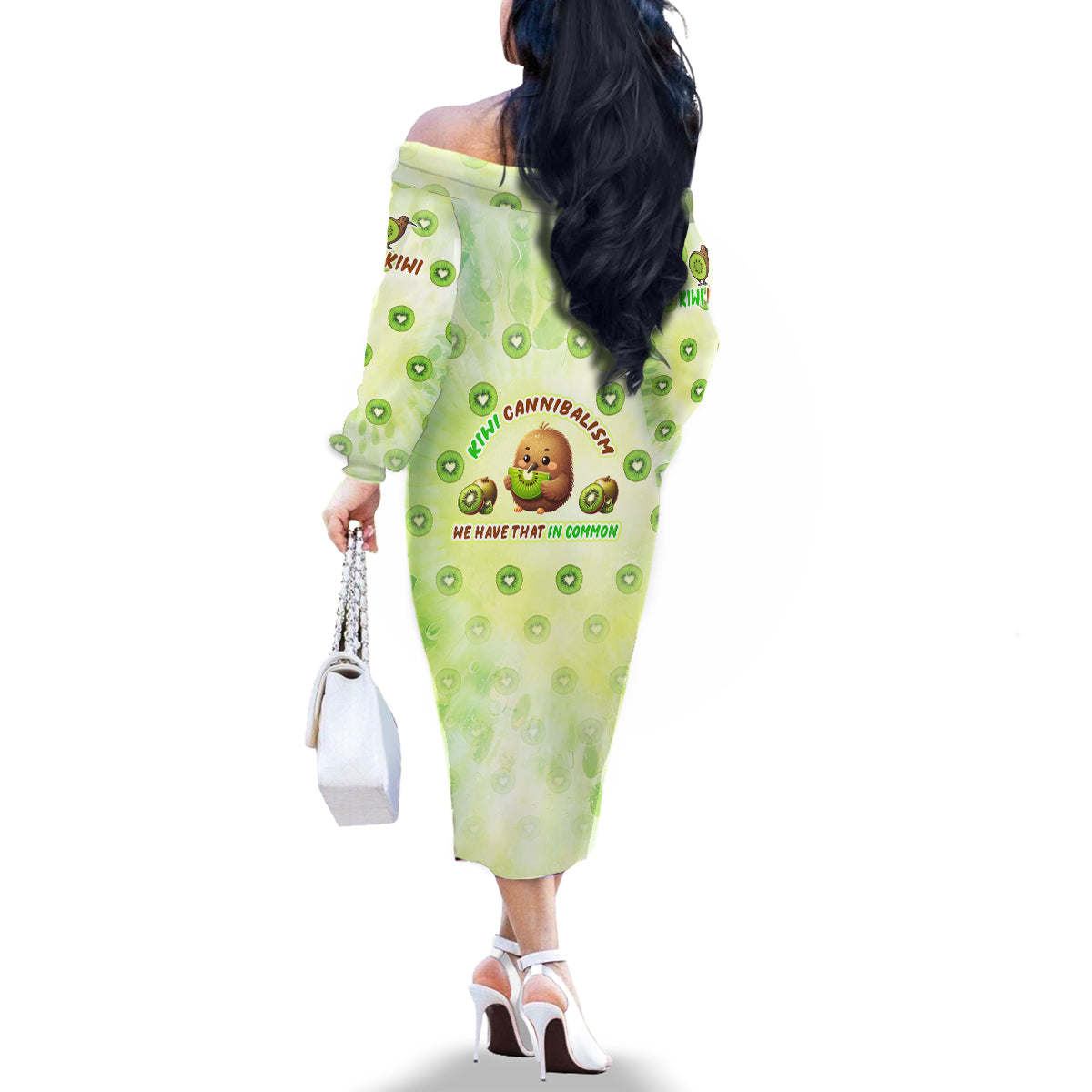 Kiwi Cannibalism Family Matching Off The Shoulder Long Sleeve Dress and Hawaiian Shirt New Zealand Kiwi Cute Bird Funny DT02 - Polynesian Pride
