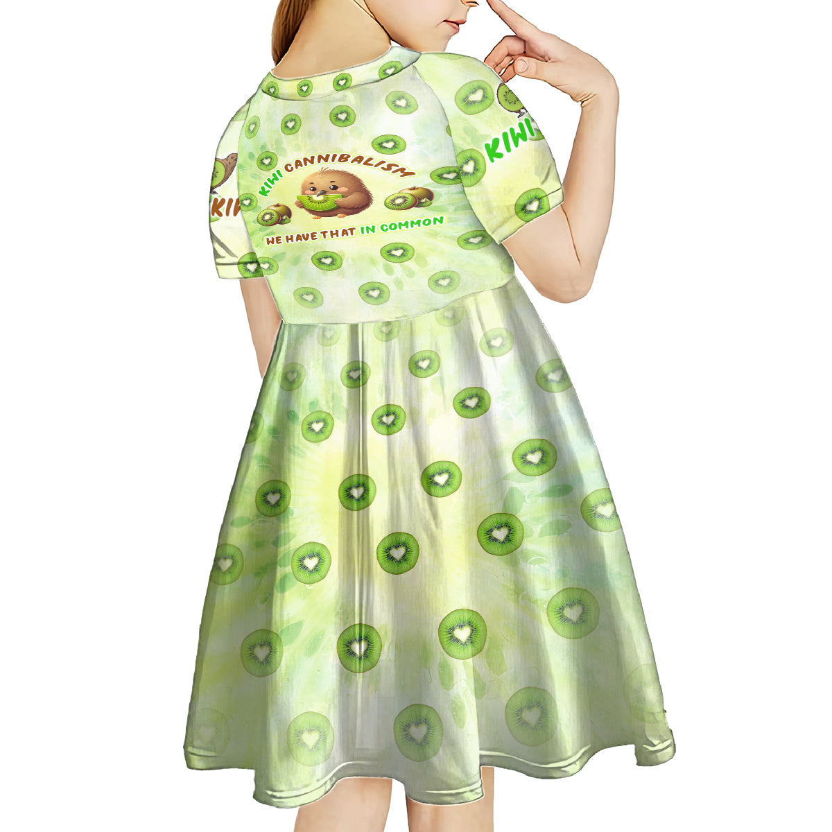 Kiwi Cannibalism Kid Short Sleeve Dress New Zealand Kiwi Cute Bird Funny DT02 - Polynesian Pride
