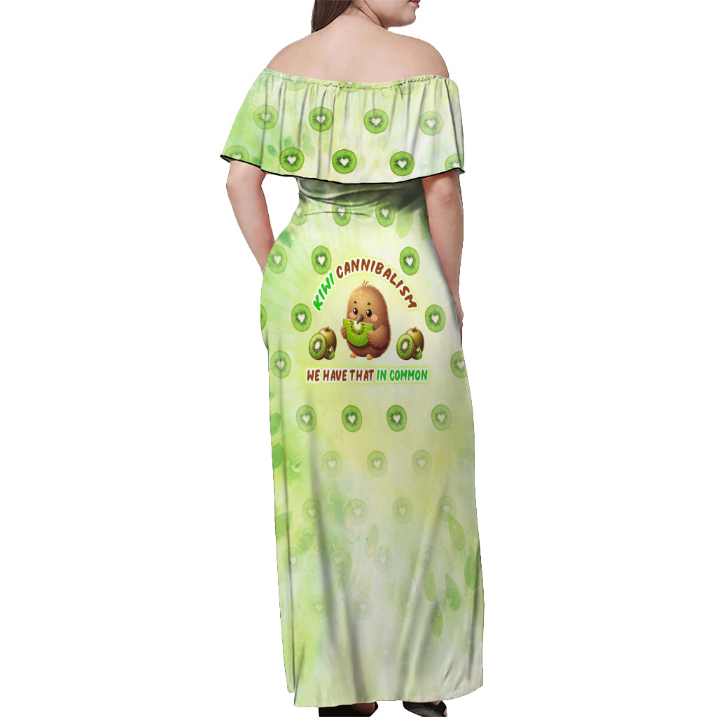 Kiwi Cannibalism Off Shoulder Maxi Dress New Zealand Kiwi Cute Bird Funny DT02 - Polynesian Pride