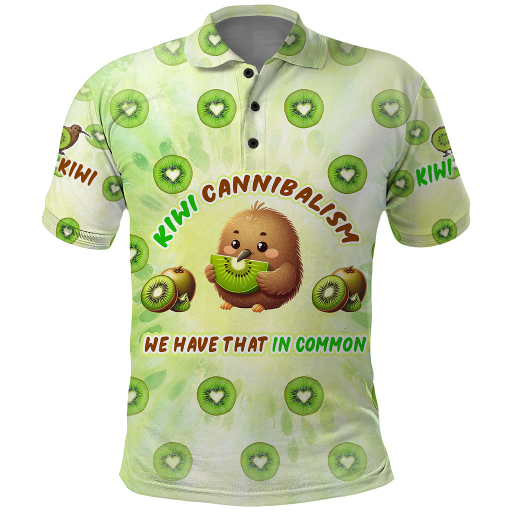 Kiwi Cannibalism Polo Shirt New Zealand Kiwi Cute Bird Funny DT02 Green - Polynesian Pride