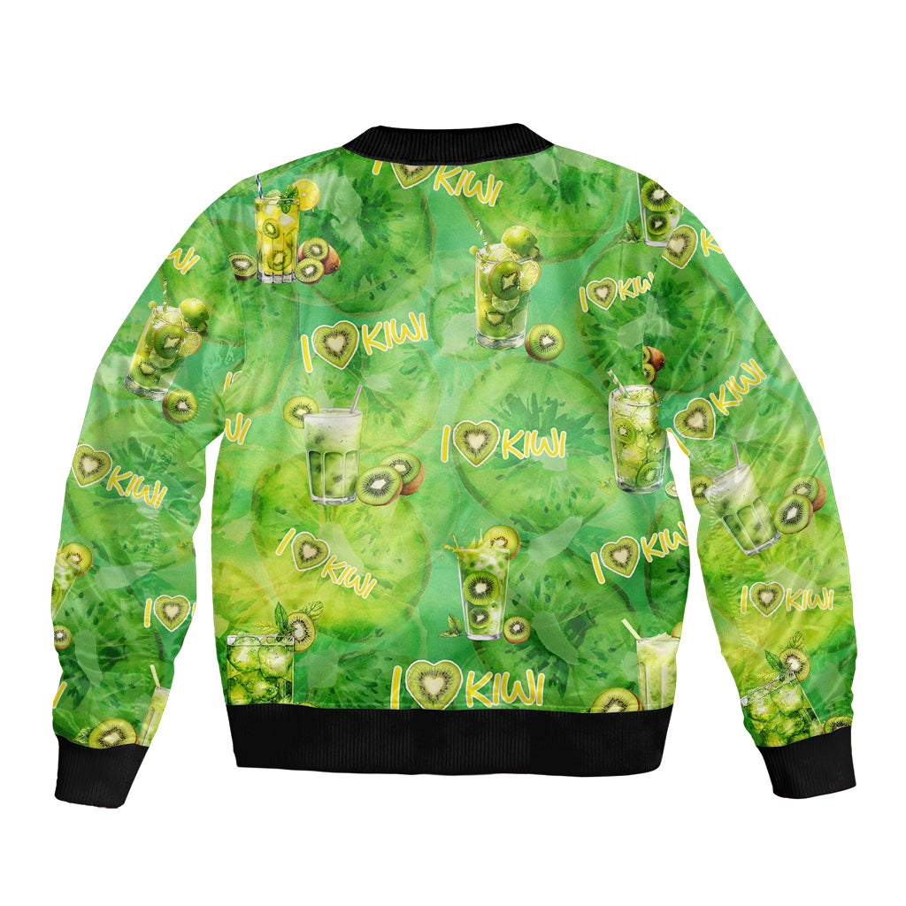 I Love Kiwi Bomber Jacket New Zealand Kiwi Fruit Summer Cocktail
