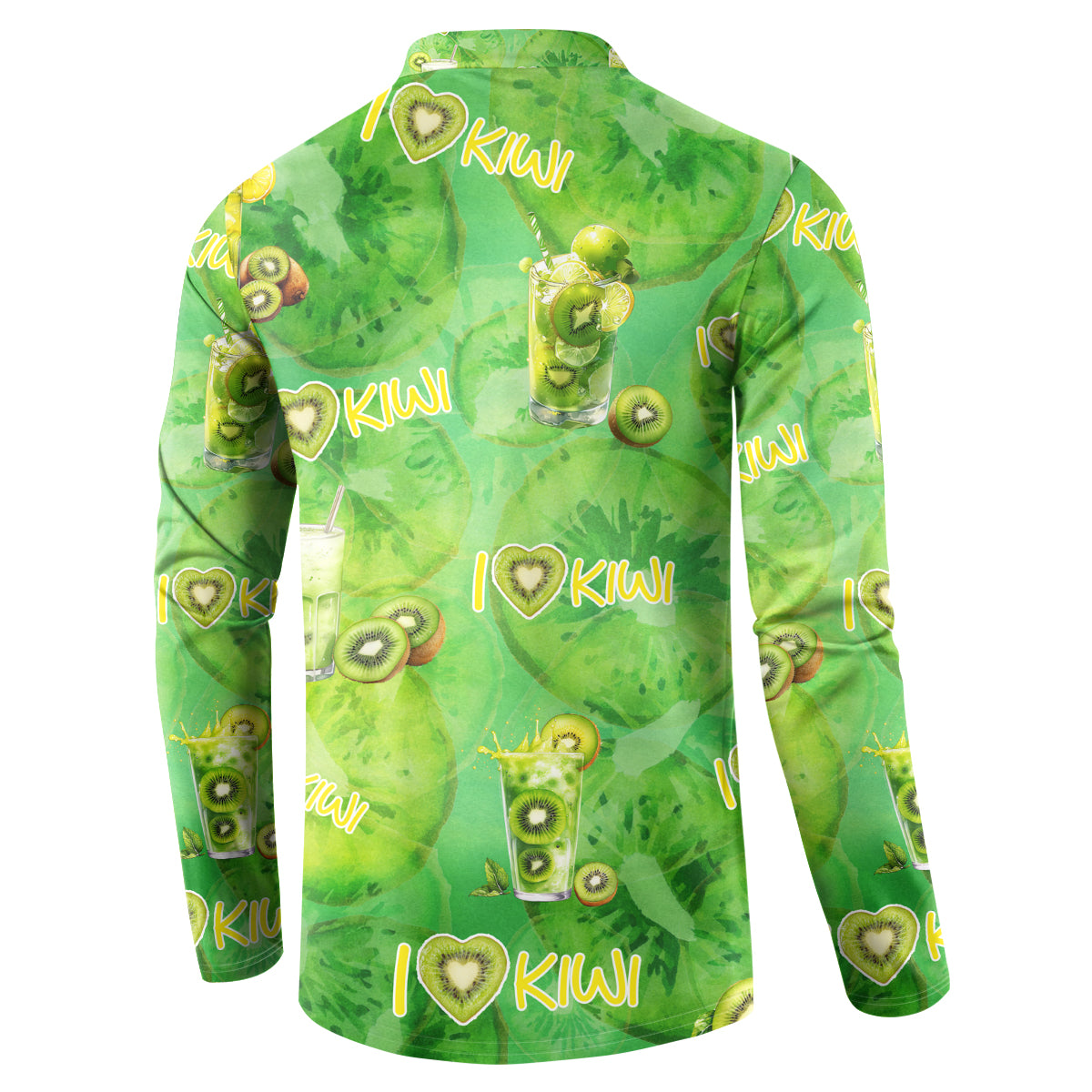 I Love Kiwi Button Sweatshirt New Zealand Kiwi Fruit Summer Cocktail