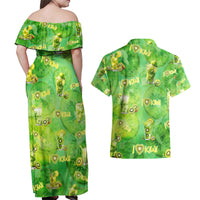 I Love Kiwi Couples Matching Off Shoulder Maxi Dress and Hawaiian Shirt New Zealand Kiwi Fruit Summer Cocktail DT02 - Polynesian Pride