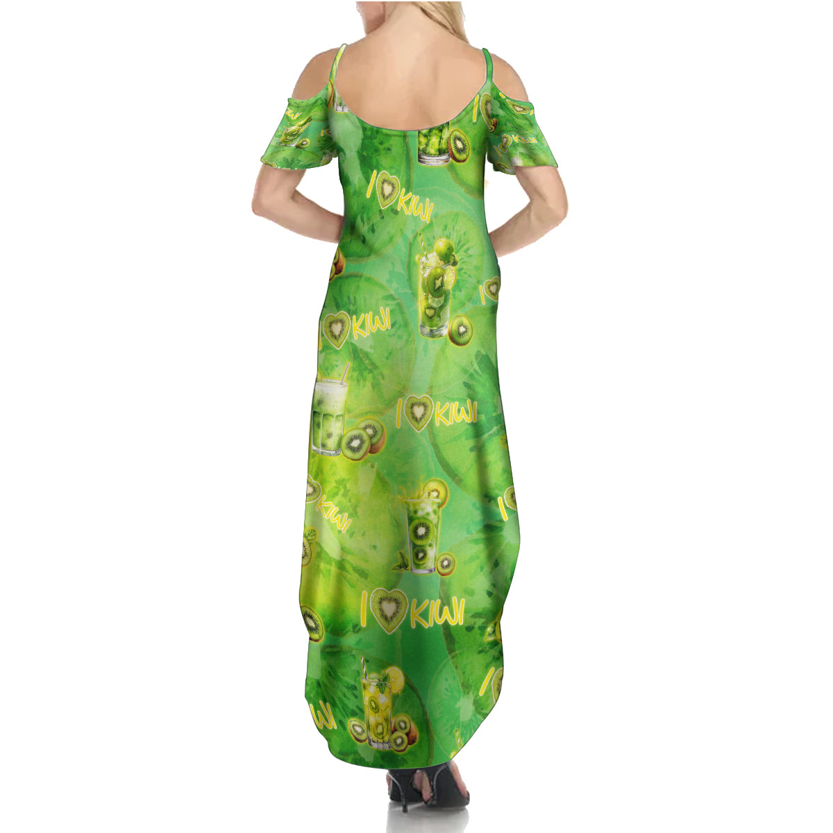 I Love Kiwi Family Matching Summer Maxi Dress and Hawaiian Shirt New Zealand Kiwi Fruit Summer Cocktail DT02 - Polynesian Pride