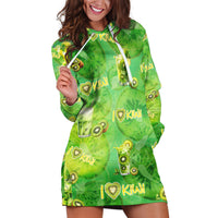 I Love Kiwi Hoodie Dress New Zealand Kiwi Fruit Summer Cocktail DT02 Green - Polynesian Pride