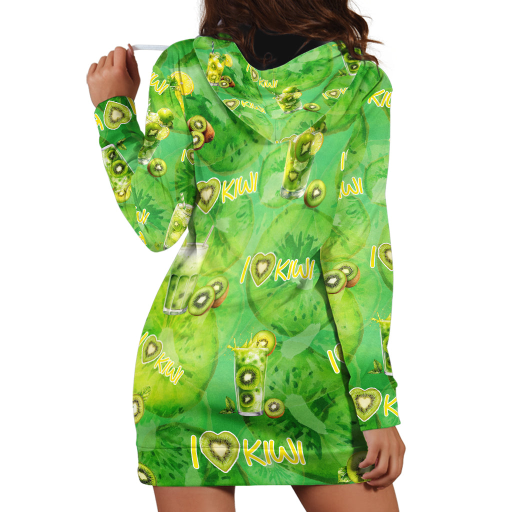 I Love Kiwi Hoodie Dress New Zealand Kiwi Fruit Summer Cocktail DT02 - Polynesian Pride