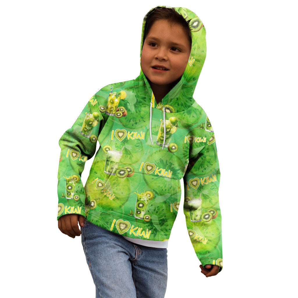 I Love Kiwi Kid Hoodie New Zealand Kiwi Fruit Summer Cocktail DT02 - Polynesian Pride