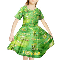 I Love Kiwi Kid Short Sleeve Dress New Zealand Kiwi Fruit Summer Cocktail DT02 - Polynesian Pride