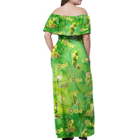 I Love Kiwi Off Shoulder Maxi Dress New Zealand Kiwi Fruit Summer Cocktail DT02 - Polynesian Pride