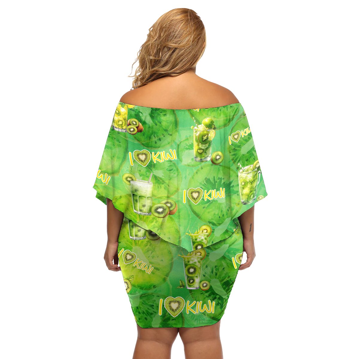 I Love Kiwi Off Shoulder Short Dress New Zealand Kiwi Fruit Summer Cocktail DT02 - Polynesian Pride