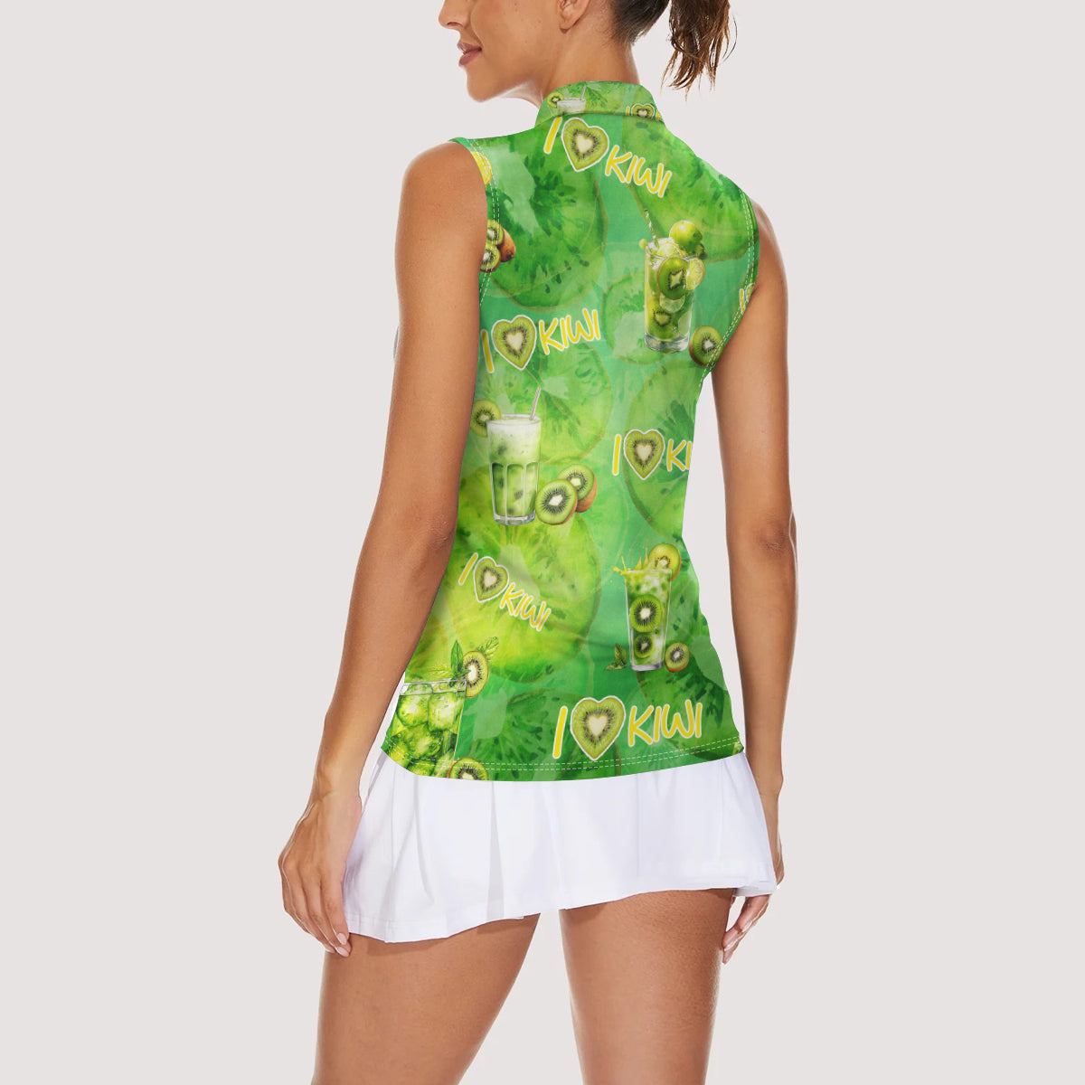 I Love Kiwi Women Sleeveless Polo Shirt New Zealand Kiwi Fruit Summer Cocktail DT02 - Polynesian Pride