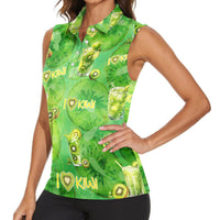 I Love Kiwi Women Sleeveless Polo Shirt New Zealand Kiwi Fruit Summer Cocktail DT02 - Polynesian Pride