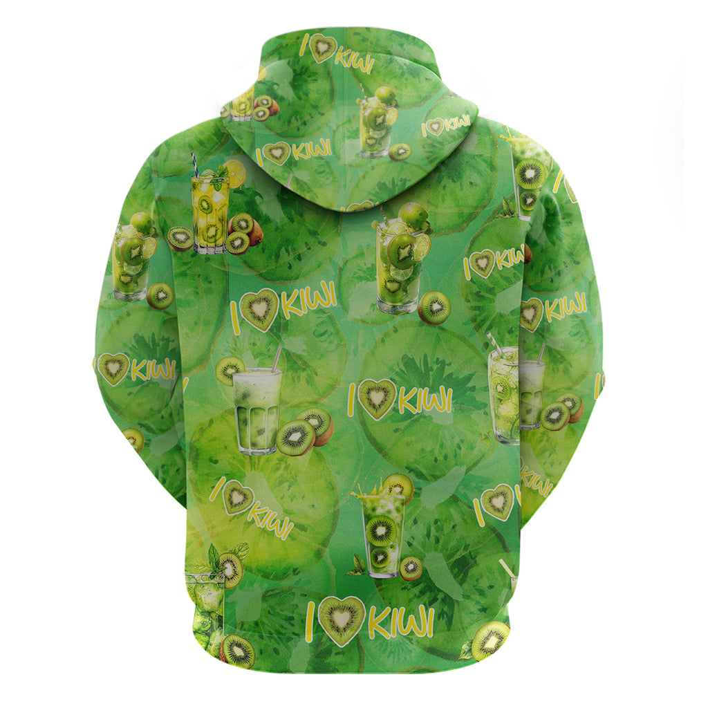 I Love Kiwi Zip Hoodie New Zealand Kiwi Fruit Summer Cocktail DT02 - Polynesian Pride