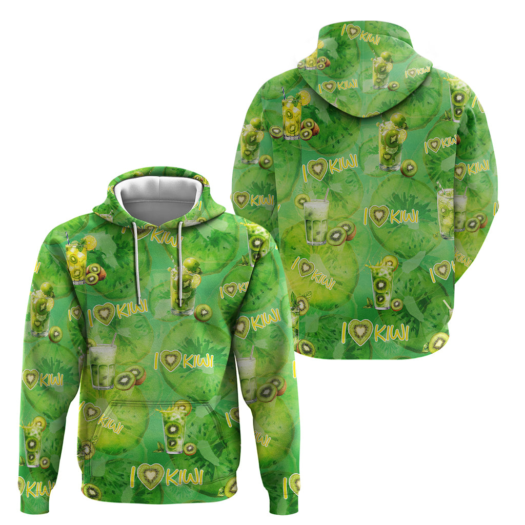 I Love Kiwi Zip Hoodie New Zealand Kiwi Fruit Summer Cocktail DT02 - Polynesian Pride