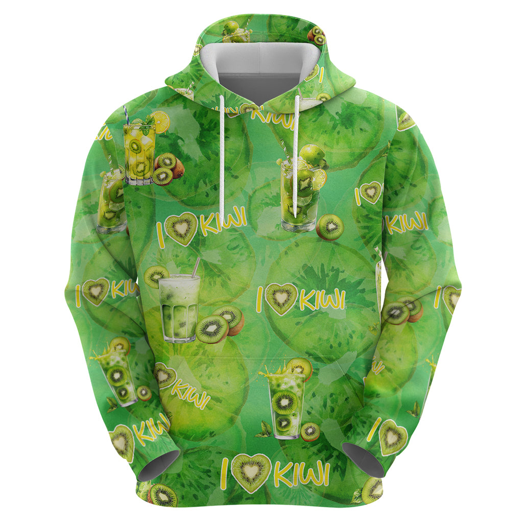 I Love Kiwi Zip Hoodie New Zealand Kiwi Fruit Summer Cocktail DT02 - Polynesian Pride